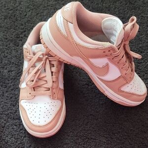 Nike Women's Pink and White Sneakers
